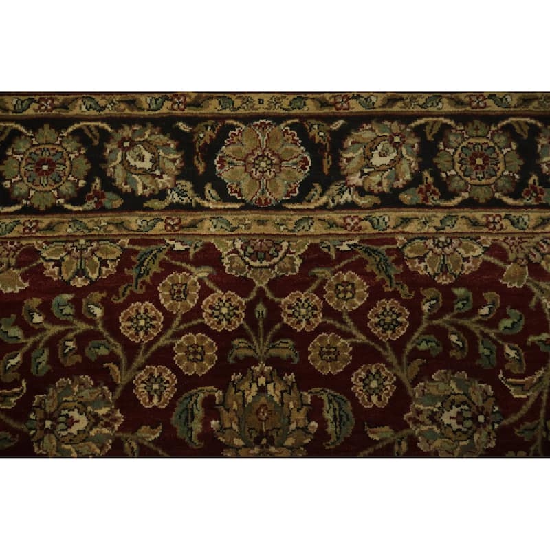 Hand Knotted Oriental 100% Wool Carpet Traditional All-Over Red Agra Area Rug - 5' 11'' X 6' 0''