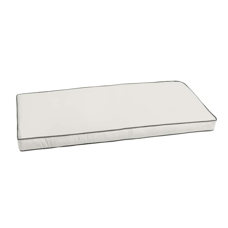 Sorra Home Sunbrella Outdoor Corded Bench Cushion - 60 in W x 18 in D x 2 in H - Canvas Charcoal