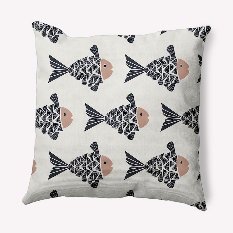 Fish Tales Nautical Decorative Indoor Pillow - Mauve - 20" x 20"