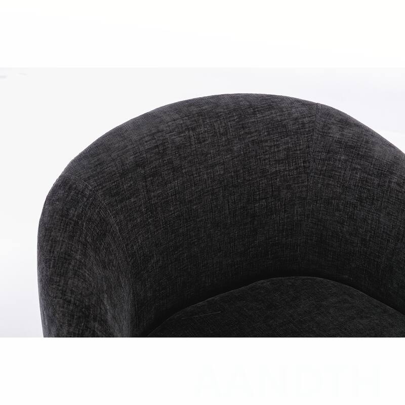 Chenille Swivel Barrel Chair