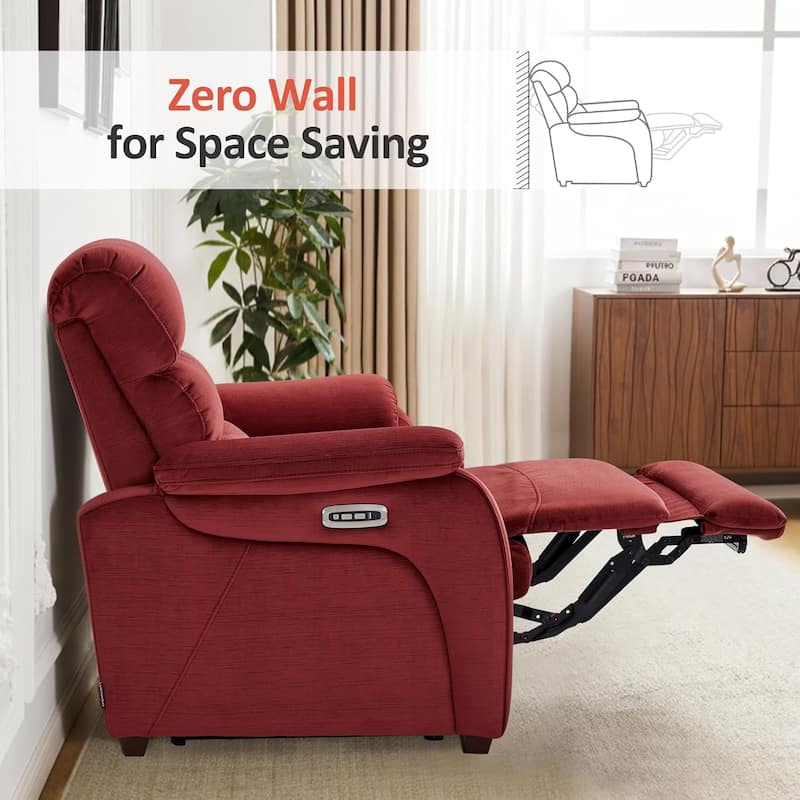 MCombo 61.6'' Wall Hugger Power Loveseat Recliner Sofa with Adjustable Headrest and USB A & C Charge Ports