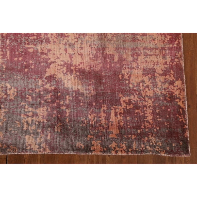 Indian Abstract Modern Area Rug Handmade Wool Carpet - 6'7"x 9'8"