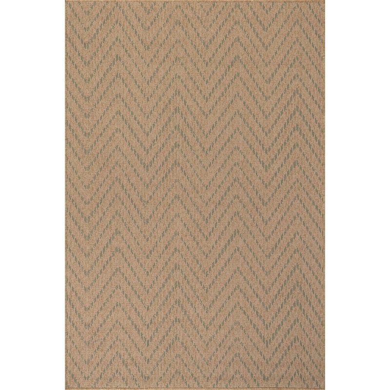 Nuloom Marivelle Modern Chevron Indoor/Outdoor Area Rug - 5' x 8' - Green - Rectangle
