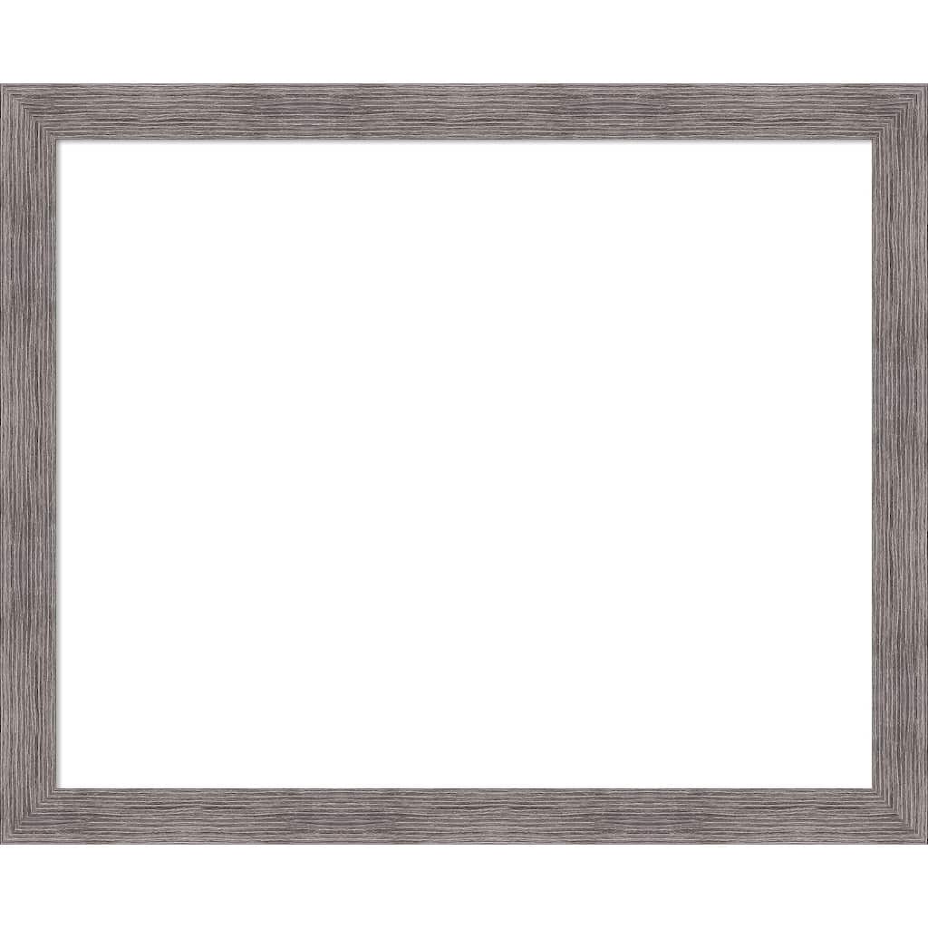 Amanti Art Pinstripe Plank Grey Narrow Framed Dry Erase Magnetic Board