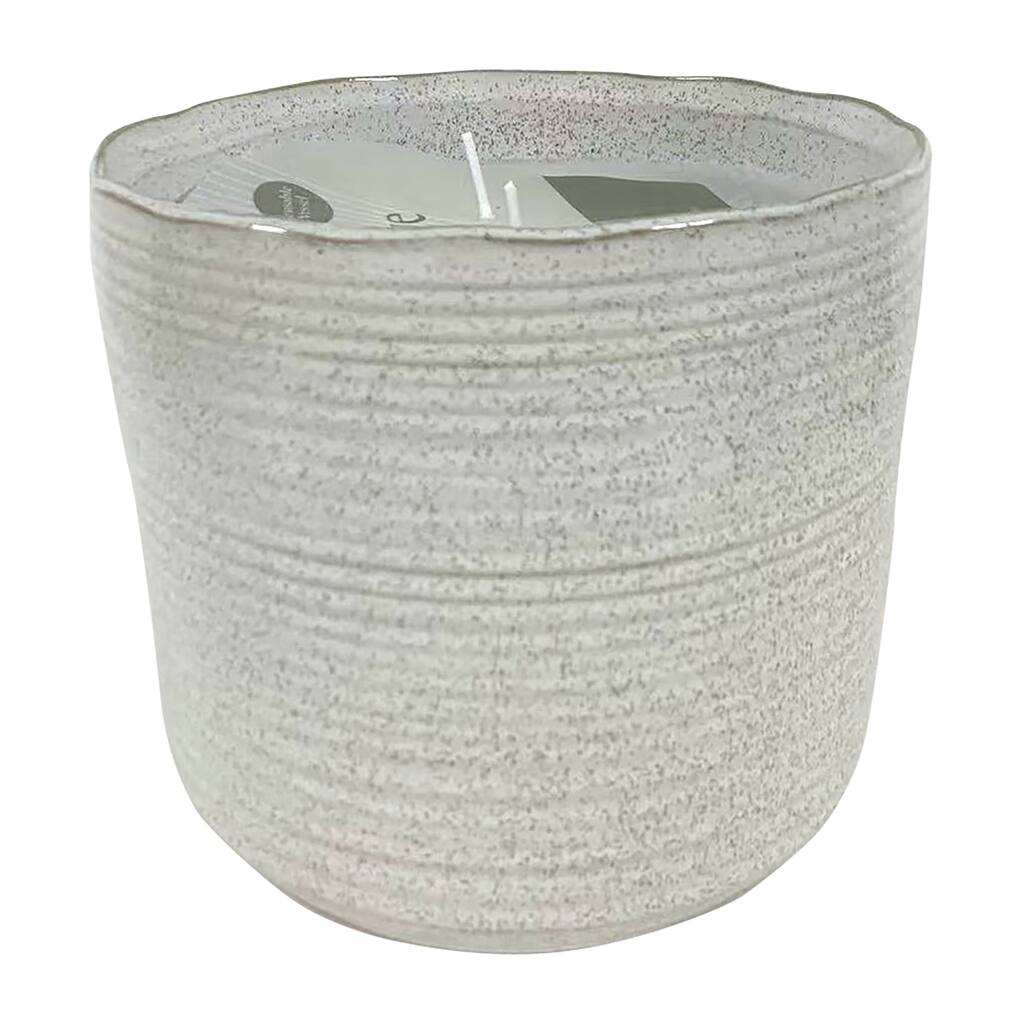 Sagebrook Home 5"Hx5" Diameter White Ceramic Speckle Citro Candle