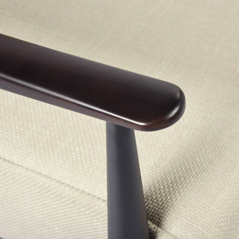 Homy Casa Modern Wood Frame Sofa, Beige Upholstery, Arm Accent