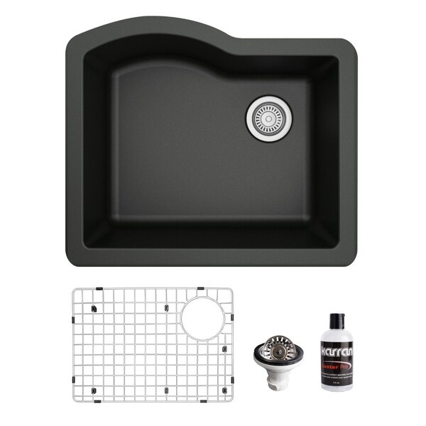 Karran Undermount Quartz 24 in. Single Bowl Kitchen Sink Kit. Opens flyout.
