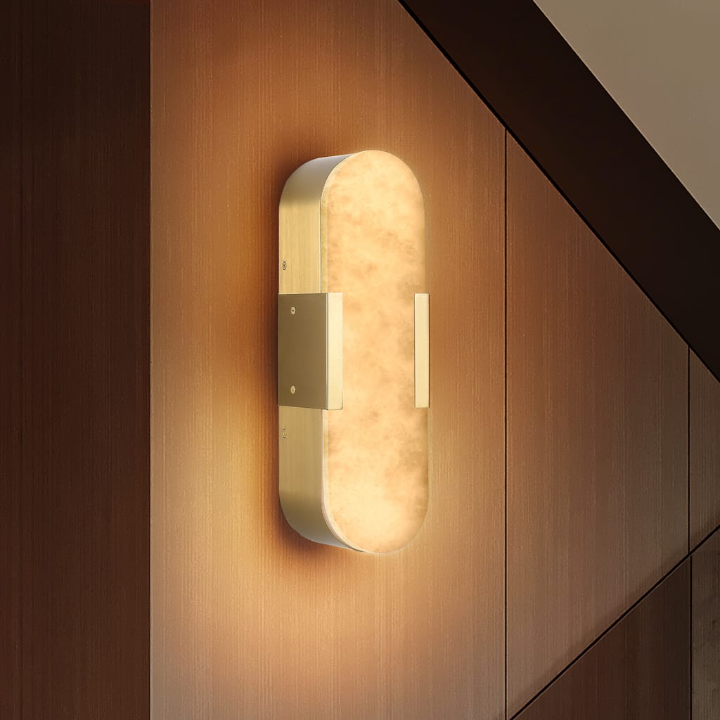 Set of 2 13.8" Natural Marble Wall Sconces