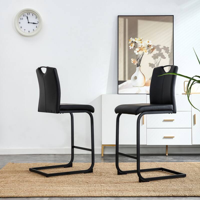 Set of 2,PU Barstool Dining Counter Height Chair
