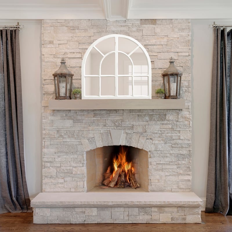 Kate and Laurel Boldmere Wide Arch Windowpane Mirror