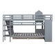 preview thumbnail 13 of 16, Twin over Twin Wood Bunk Bed with more Storage Space, Grey