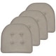 preview thumbnail 10 of 31, Sweet Home Collection Solid Color U-Shaped Memory Foam Chair Cushions - 16"x17" Set of 4 - Khaki