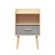 preview thumbnail 12 of 18, Kids Wood Side Table Nightstand With Fabric Drawer and 2-Tier Shelf,Oak