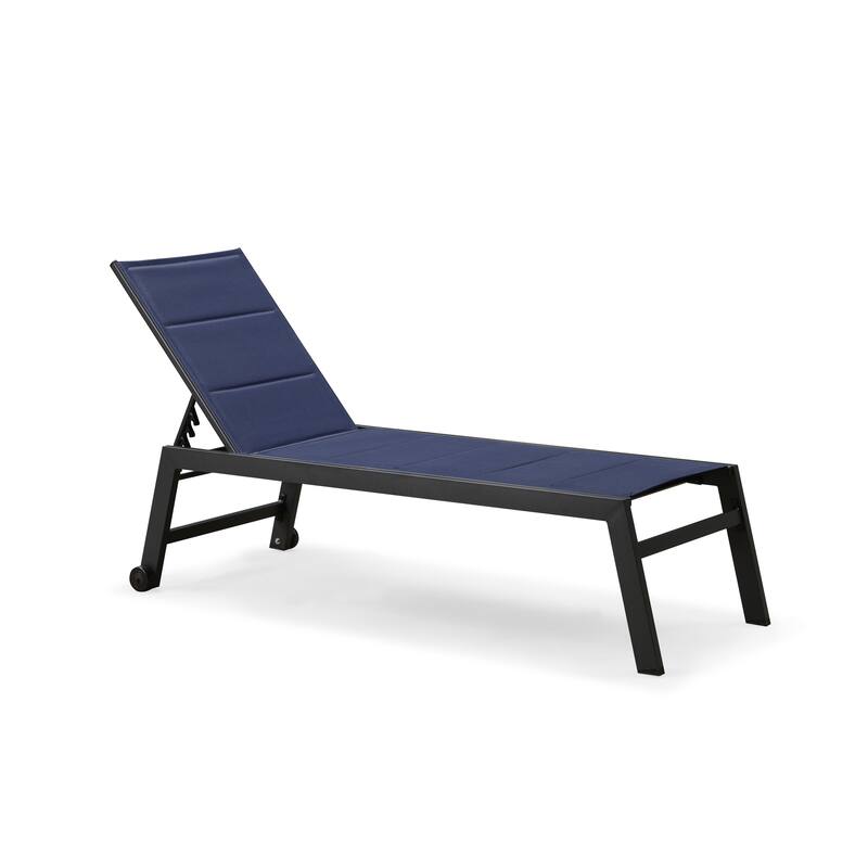 PURPLE LEAF Outdoor Chaise Lounge with Side Table and Wheels, All
