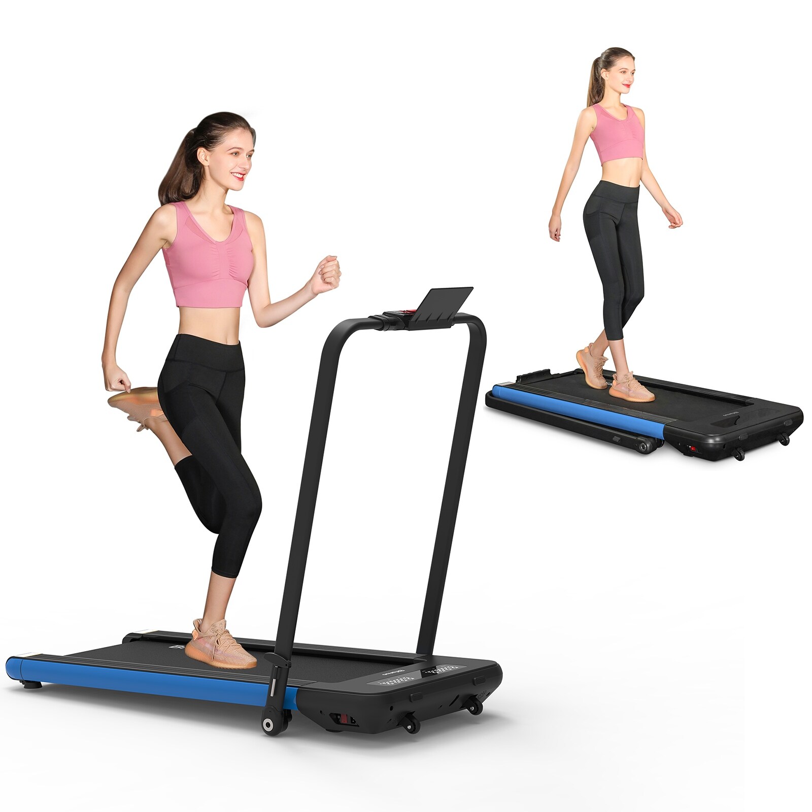 OppsDecor Treadmill for Home Electric Folding Treadmill Running Machine Fitness Exercise Machine with LCD Display for Home Gym Office 
