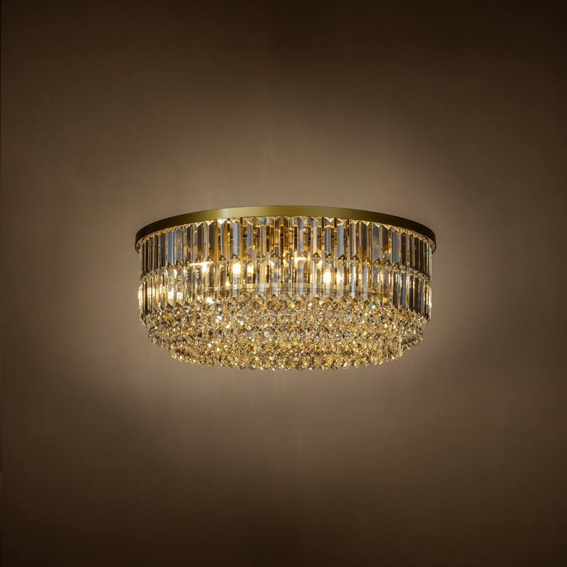 Modern Glam Tier Crystal Flush Mount Ceiling Light