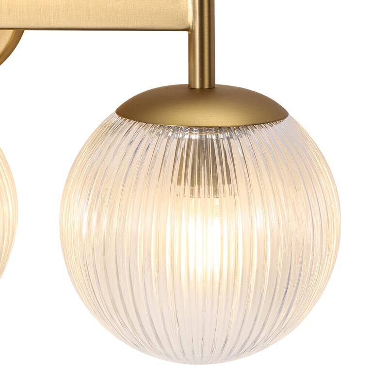 3-Light Sleek Modern Dimmable Ribbed Glass Vanity Light - 21.9 in
