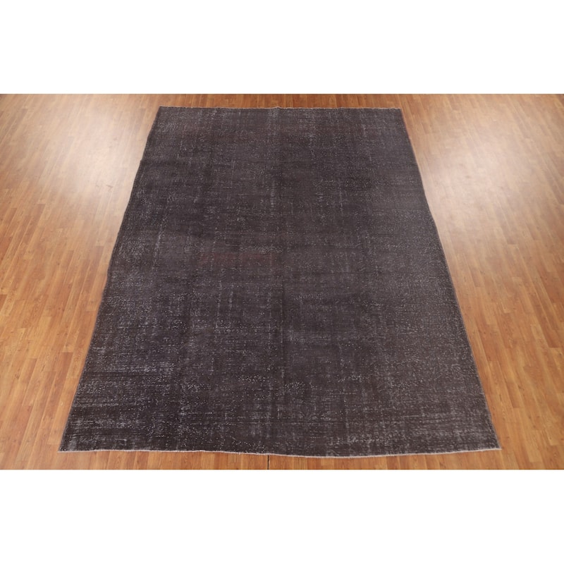 Distressed Over-Dyed Anatolian Turkish Vintage Handmade Wool Carpet - 9'2" x 12'2"