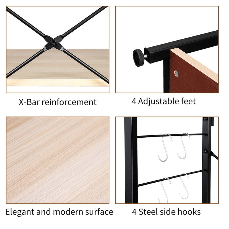 4 Tier Wooden Kitchen Shelf Baker's Rack