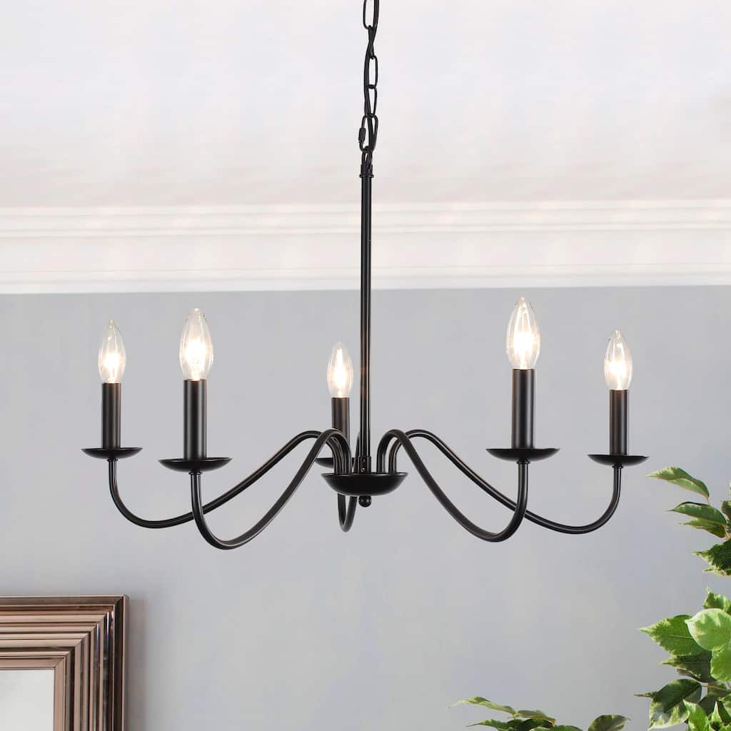 5-Light Farmhouse Chandeliers for Living Room Foyer Hallway Dining Room