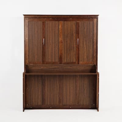 Wood Murphy Bed, Space-Saving Hidden Wall Bed, Wall Bed Cabinet, with Gas Struts