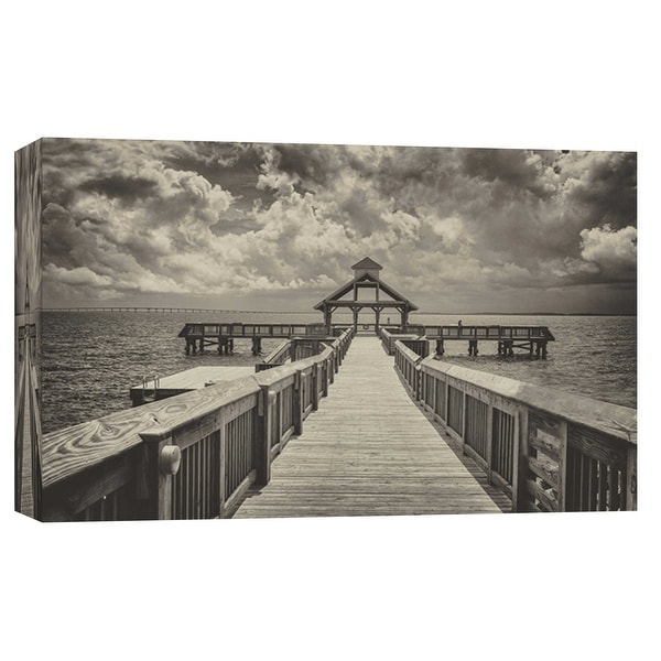 PTM Images 9-103778 PTM Canvas Collection 8" x 10" - "Sepia Pier" Giclee Nautical and Ocean Art Print on Canvas