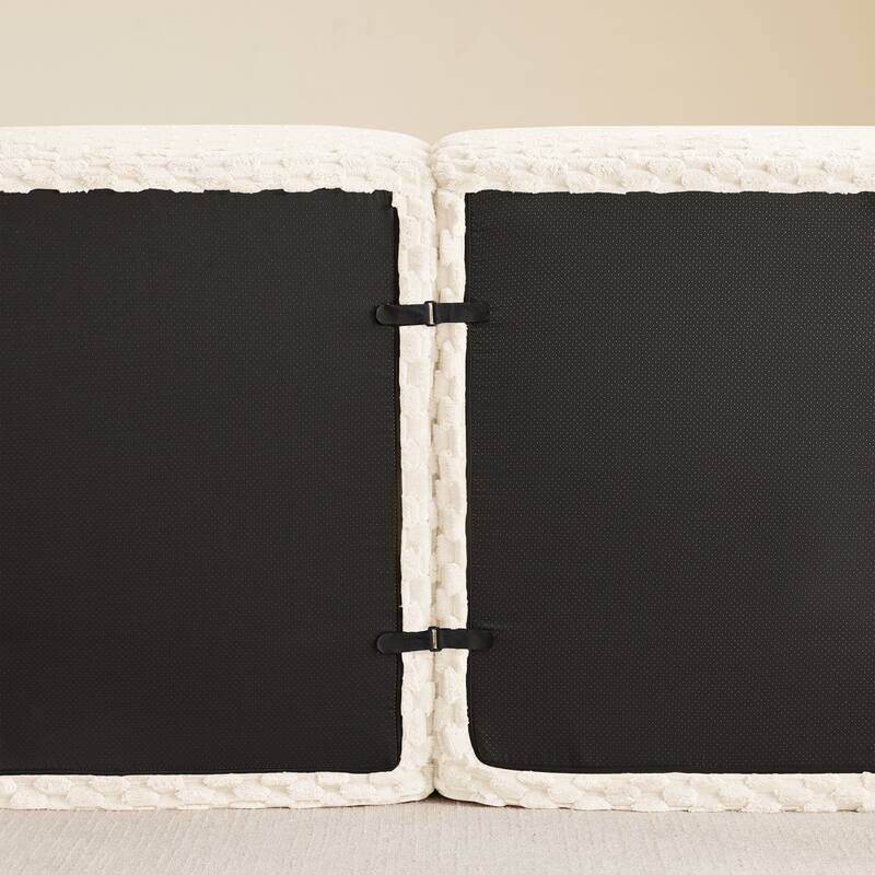 L-Shaped Modular Sectional Sofa for Living Room, Modern Upholstered Sofa Oversized Boneless Deep Seat Couch with Movable Ottoman