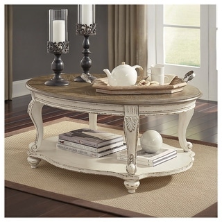 Signature Design by Ashley Realyn Oval Cocktail Table - 48.13" W x 34" D x 19.88" H