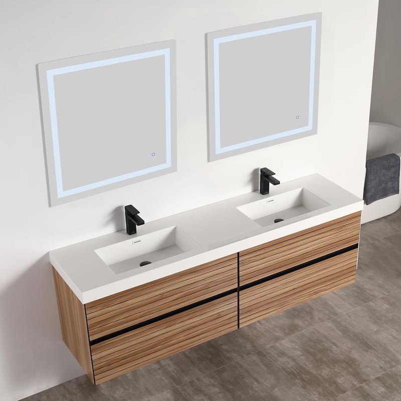 Blossom Annecy 72-Inch Floating Bathroom Vanity with Acrylic Sink