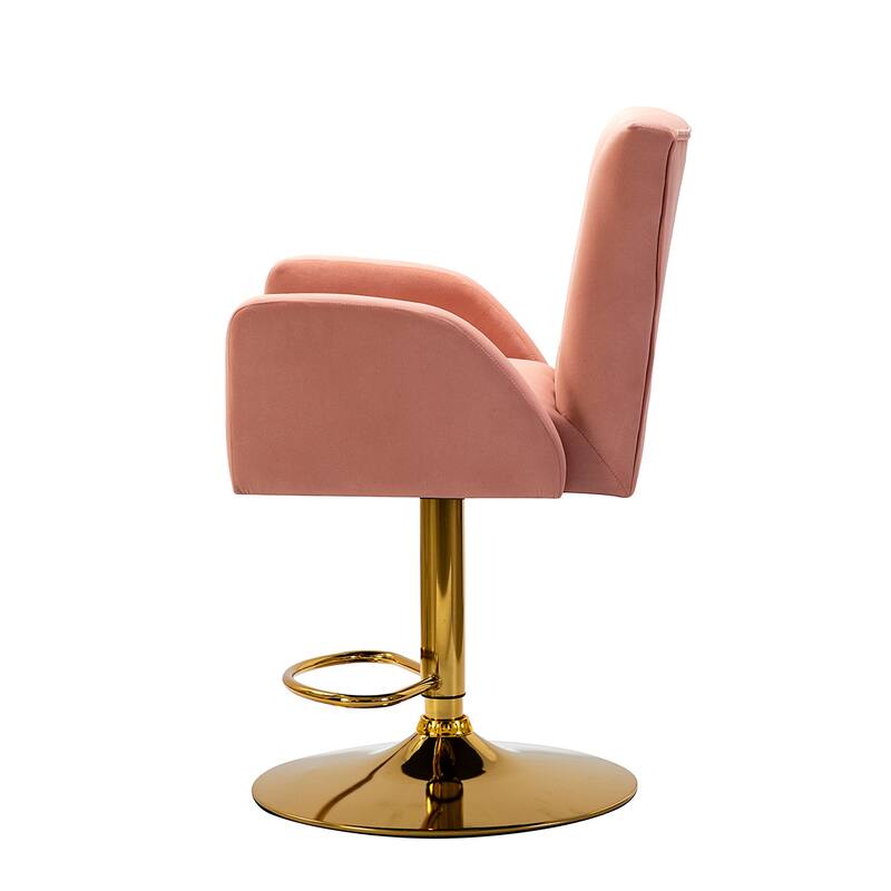 Loreto Modern Tufted Velvet Swivel chair with Adjustable Height Set of 2 by HULALA HOME