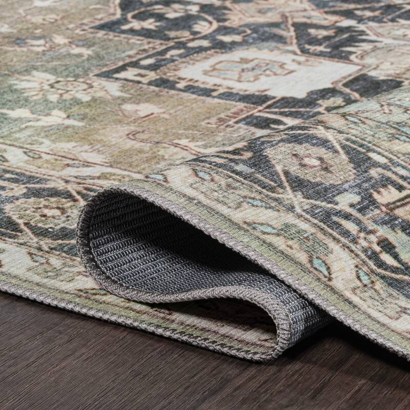 JONATHAN Y Marrakesh Ornate Medallion Machine Washable Area Rug