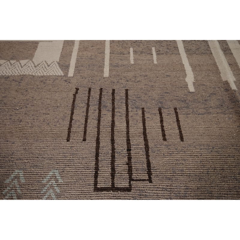 All-Over Abstract Moroccan Palace Size Rug Hand-Knotted Wool Carpet - 11'11"x 18'5"