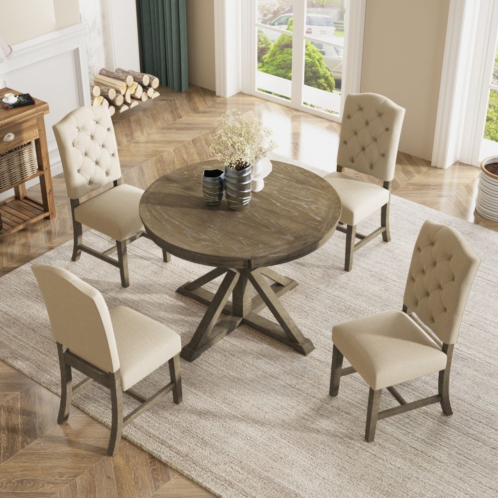 Topa Topa Round Dining Table - Solid Wood, Natural Finish – House of Léon
