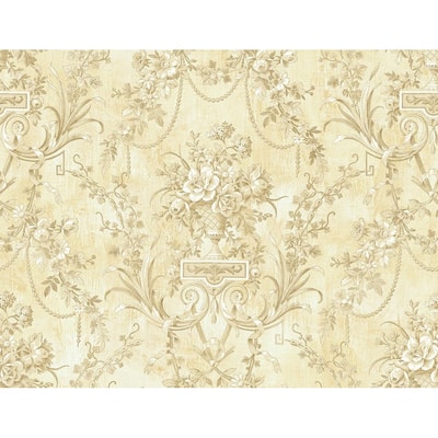 Seabrook Designs Charleston Damask Unpasted Wallpaper