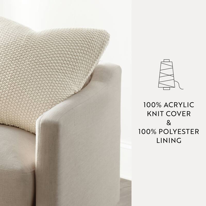 Seed Stitch Knit Acrylic Decor Throw Pillow