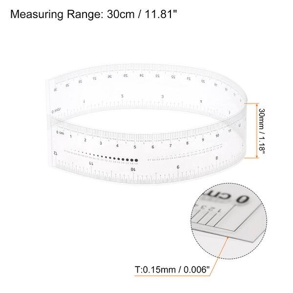 Film Flexible Ruler PET Plastic Covered Folding Straight Ruler ...