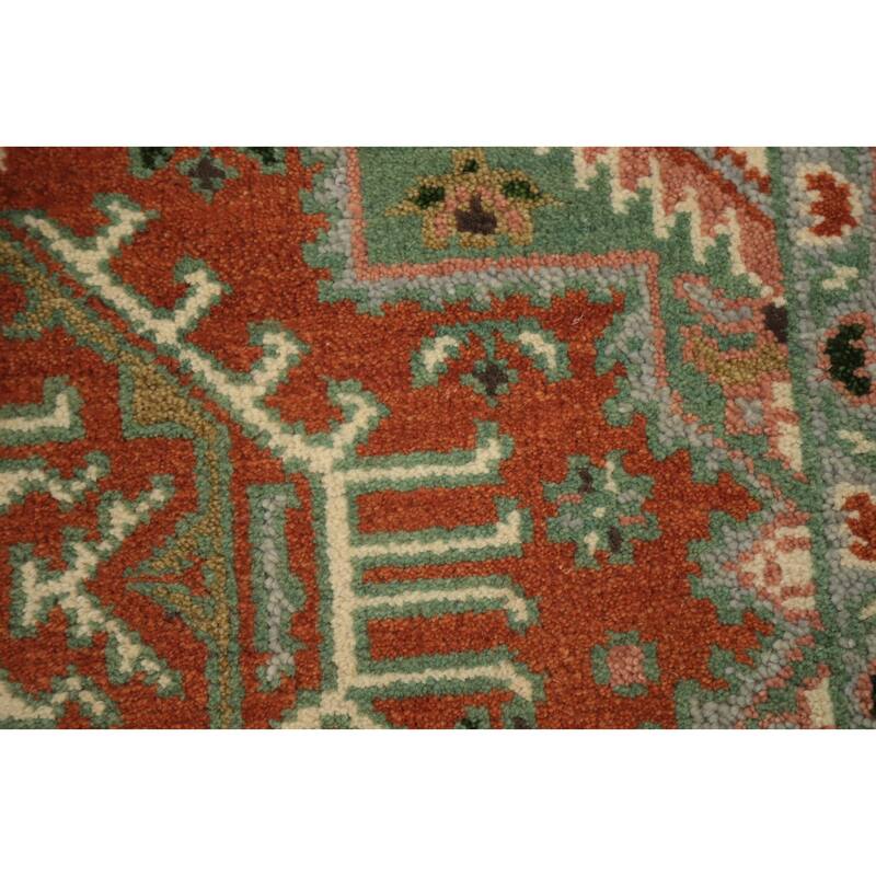 Hand Knotted Oriental 100% Wool Carpet Traditional Geometric Oranges & Rust Kazak Area Rug - 6' 1'' X 3' 10''