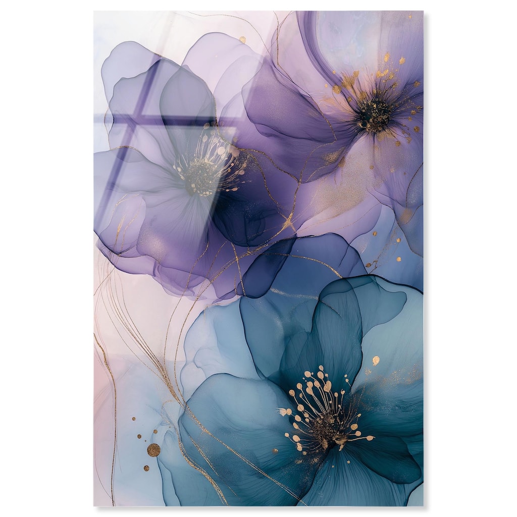 Gilded Cyanescence II Acrylic by Art Remedy, Ready to Hang