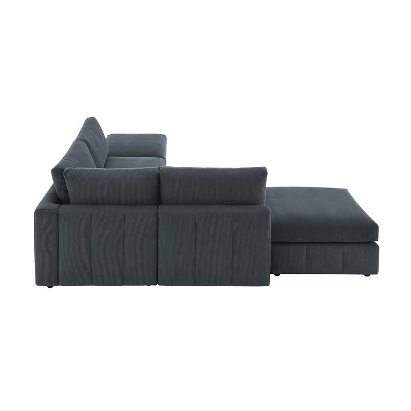93 "modern sectional sofa, vertical stripes, 5 seat armless sofa