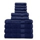 preview thumbnail 30 of 31, Hyped Rocklane 10 Piece Bath Towel Set in Blue - N/A Navy