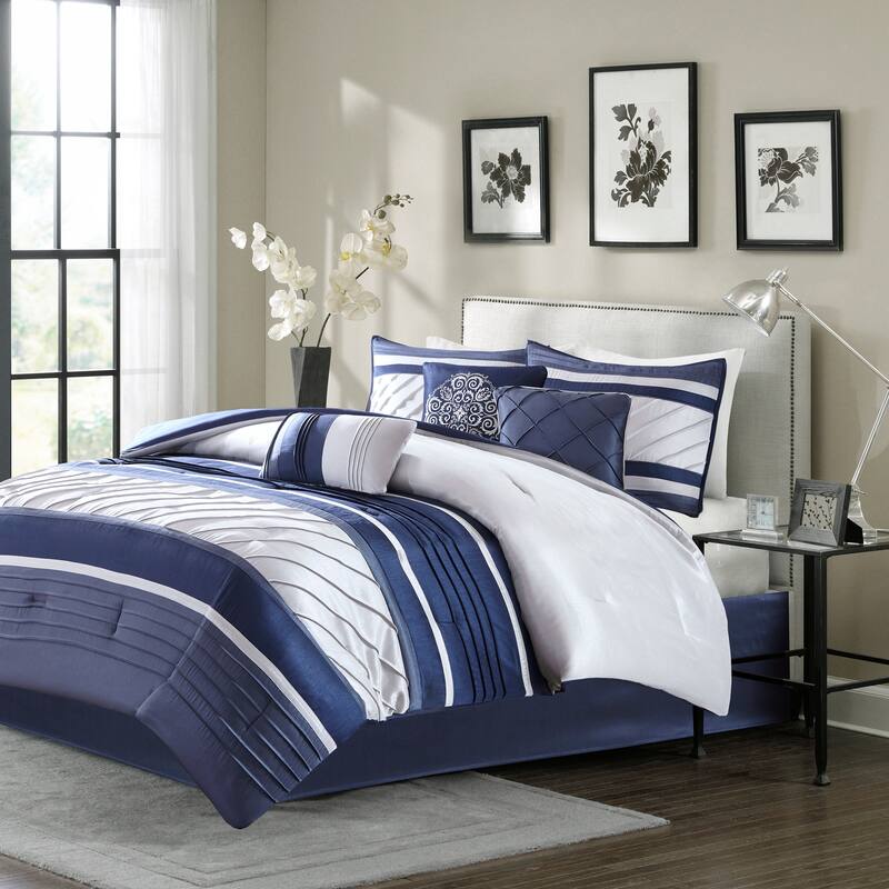 Porch & Den Denvers 7-piece Comforter Set - Navy - Queen