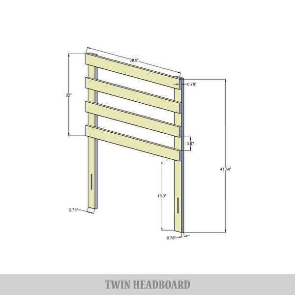 dimension image slide 1 of 3, CraftPorch Modern Wooden Slat Headboard