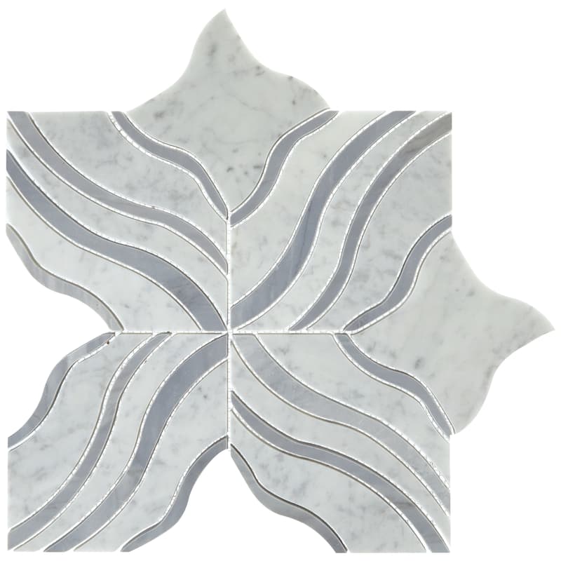Daltile Lavaliere Natural Stone Melody Mosaic (5 Pc per Carton) (4.85 Sqft per Carton) - Carrara White/Bardiglio