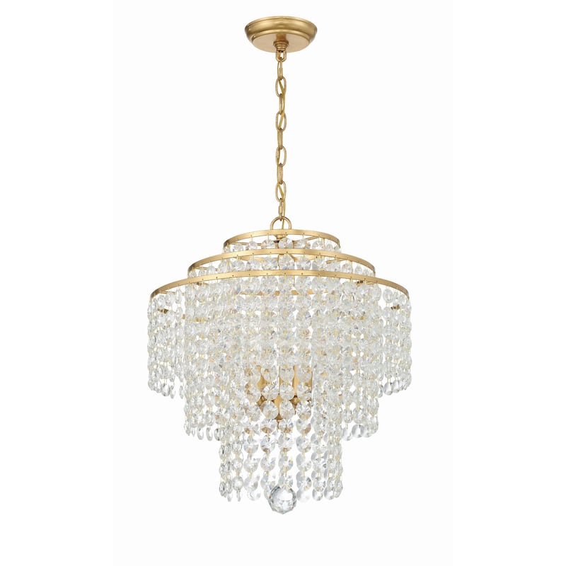 Gabrielle 4 Light Antique Gold Chandelier - 18"W x 20.5"H