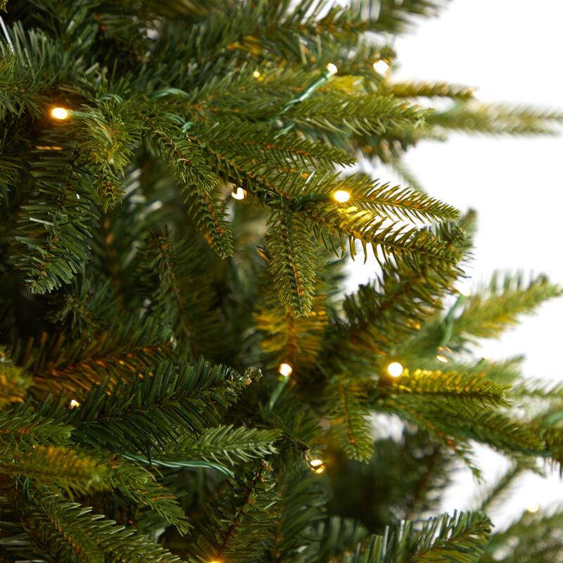 8ft. Fir Look Artificial Christmas Tree with 700 Multi LED Lights & 3560 Branches - Grand Festive Holiday X-Mas Glow