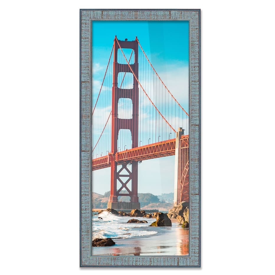 50x8 Frame Blue Picture Frame Modern Photo Frame Includes UV Acrylic Shatter Guard Front Acid Free Foam Backing Board Hardware