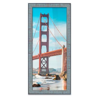 6x37 Frame Rustic Sky Blue Solid Wood Picture Frame | 0.75 Inch