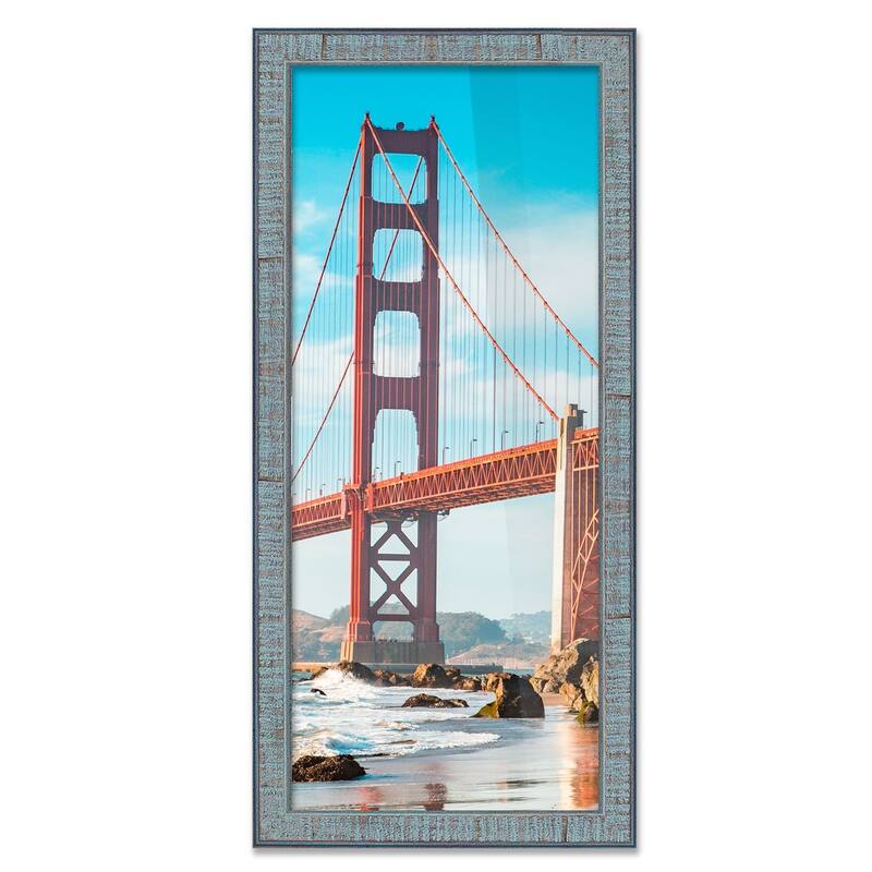 7x41 Frame Rustic Sky Blue Solid Wood Picture Frame | 0.75 Inch