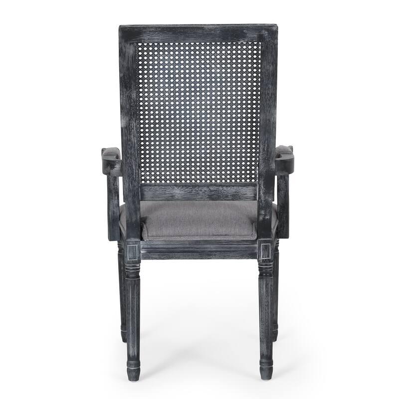 Maria Wood and Cane Upholstered Dining Chair by Christopher Knight Home - 23.75" L x 23.75" W x 39.75" H