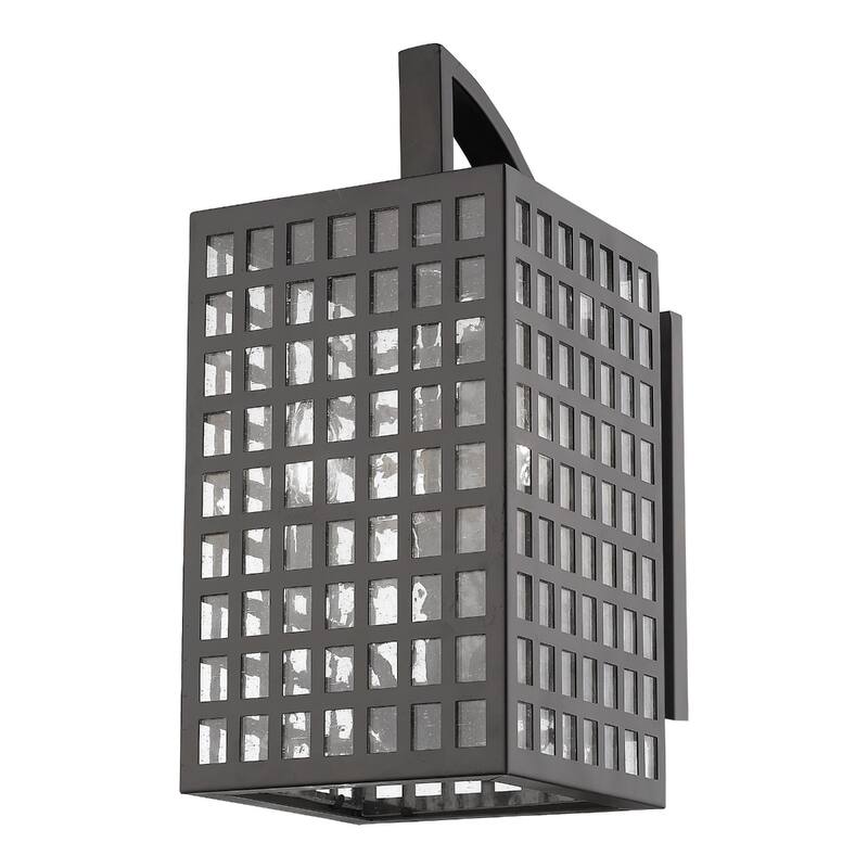 3-Light Hardwired Flush Mount Outdoor Wall Light with Clear Seedy Glass and Steel Frame E12 Base